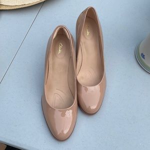 Clarks heels. Size 8.5 Nude color.